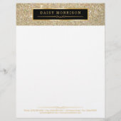 Elegant en Classy Gold Glitter Sparkles Briefhoofd Ontwerp (Voorkant)