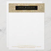 Elegant en Classy Gold Glitter Sparkles Briefhoofd Ontwerp (Voorkant / Achterkant)