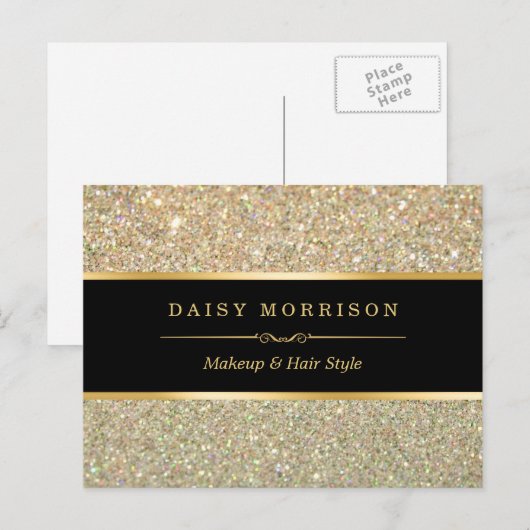 Elegant en Classy Gold Glitter Sparkles Briefkaart (Voorkant / Achterkant)
