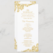 Elegant en Classy Gold Lace Wedding Program Programmakaart (Voorkant / Achterkant)