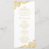 Elegant en Classy Gold Lace Wedding Program Programmakaart (Voorkant)