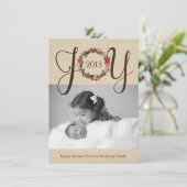 Elegant en Classy Joy Wreatfoto Card Design Feestdagenkaart (Staand voorkant)