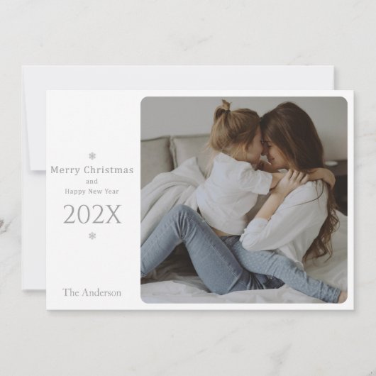 Elegant en Classy Kerstmis en nieuwjaarskaart Bedankkaart (Voorkant)