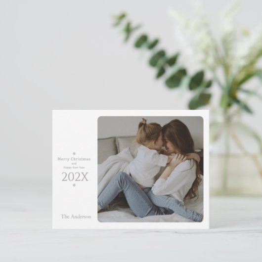 Elegant en Classy Kerstmis en nieuwjaarskaart Feestdagenkaart (Staand voorkant)