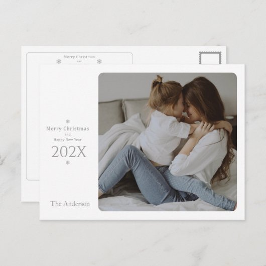 Elegant en Classy Kerstmis en nieuwjaarskaart Feestdagenkaart (Voorkant / Achterkant)