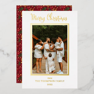 Elegant en Classy Photo Merry Kerstmis Folie Feestdagenkaart