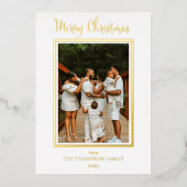 Elegant en Classy Photo Merry Kerstmis Folie Feestdagenkaart (Voorkant)