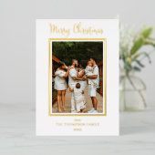 Elegant en Classy Photo Merry Kerstmis Folie Feestdagenkaart (Staand Voorkant)