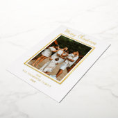 Elegant en Classy Photo Merry Kerstmis Folie Feestdagenkaart (Gedraaid)