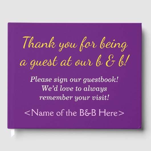 Elegant en conservatief B-and-B bezoekersboek Gastenboek (Voorkant)