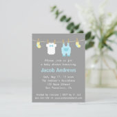 Elegant en Cute Baby Boy Shower, Blue en Grey Kaart (Staand voorkant)