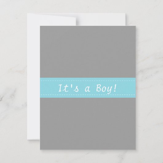 Elegant en Cute Baby Boy Shower, Blue en Grey Kaart (Achterkant)