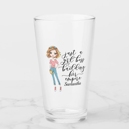 Elegant en Cute Lady | Girl Boss Glas (Voorkant)