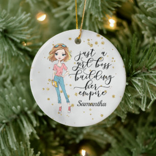 Elegant en Cute Lady   Girl Boss   Grijs Keramisch Ornament