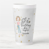 Elegant en Cute Lady | Girl Boss | Grijs Latte Mok (Voorkant)