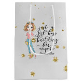 Elegant en Cute Lady | Girl Boss | Grijs Medium Cadeauzakje (Achterkant)