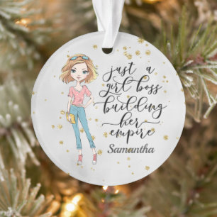 Elegant en Cute Lady Girl Boss Grijs Ornament