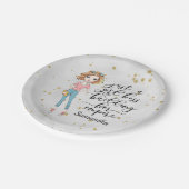 Elegant en Cute Lady | Girl Boss | Grijs Papieren Bordje (Gekanteld)