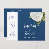 elegant en donkerblauw, behalve de datum briefkaart (Voorkant / Achterkant)
