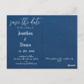 elegant en  donkerblauw, behalve de datum briefkaart (Achterkant)