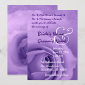 Elegant en dromer Paars Roos Wedding Metallic Kaart (Voorkant / Achterkant)