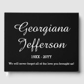 Elegant en eenvoudig begrafenismonument gastenboek (Voorkant)