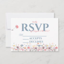 Elegant en Eenvoudig Bloemig Thematisch RSVP Kaartje