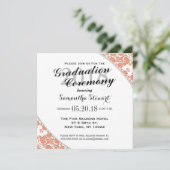 Elegant en eenvoudig Cadmium Oranje Damaspatroon Kaart (Staand voorkant)