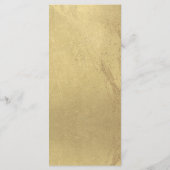 Elegant en eenvoudig, Faux Gold Foil Wedding Menu (Achterkant)