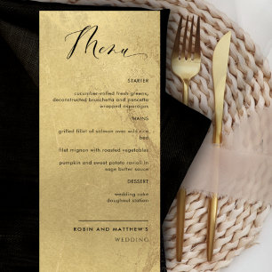 Elegant en eenvoudig, Faux Gold Foil Wedding Menu