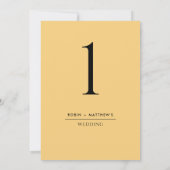 Elegant en Eenvoudig Geel Tabelnummer (Achterkant)