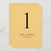 Elegant en Eenvoudig Geel Tabelnummer (Voorkant / Achterkant)