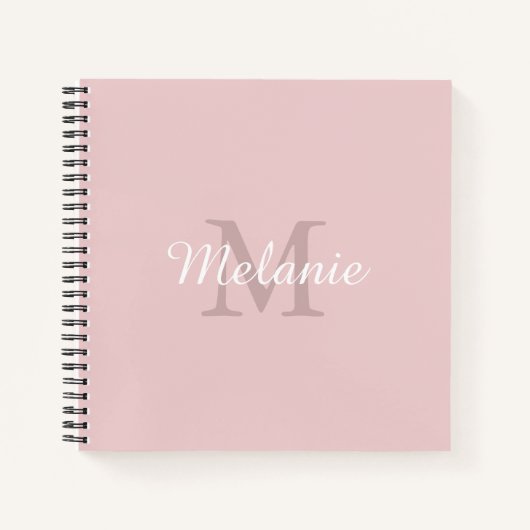 Elegant en eenvoudig gepersonaliseerd monogram notitieboek (Voorkant)