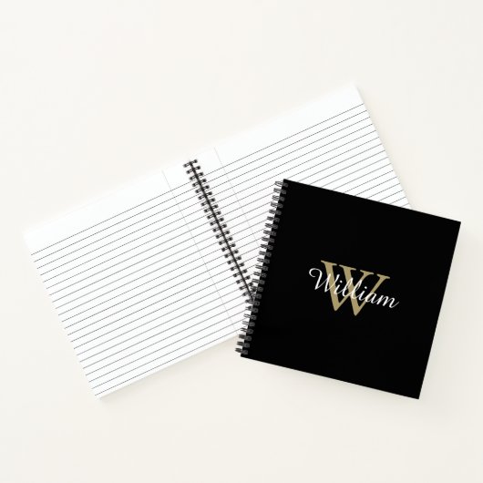 Elegant en eenvoudig gepersonaliseerd monogram notitieboek (Binnen)
