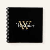 Elegant en eenvoudig gepersonaliseerd monogram notitieboek (Voorkant)
