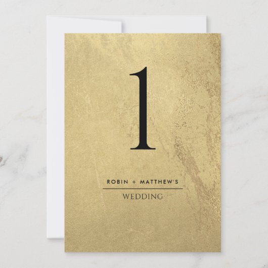 Elegant en eenvoudig goud- en zwarte-tafelnummer (Voorkant)