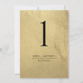 Elegant en eenvoudig goud- en zwarte-tafelnummer (Achterkant)