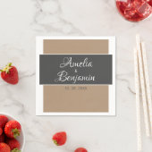 Elegant en eenvoudig grijs beige trouwerij servet (Insitu)