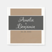 Elegant en eenvoudig grijs beige trouwerij servet (Voorkant)