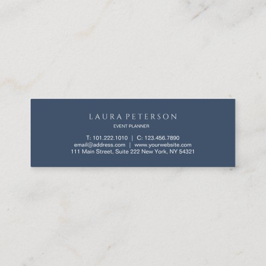 Elegant en eenvoudig handgeschreven script kalligr mini visitekaartje (Achterkant)