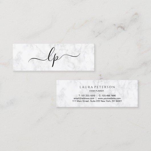 Elegant en eenvoudig handgeschreven script kalligr mini visitekaartje (Voorkant / Achterkant)