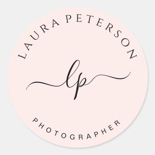 Elegant en eenvoudig handgeschreven script kalligr ronde sticker (Voorkant)