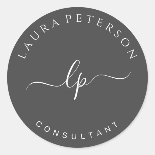 Elegant en eenvoudig handgeschreven script kalligr ronde sticker (Voorkant)