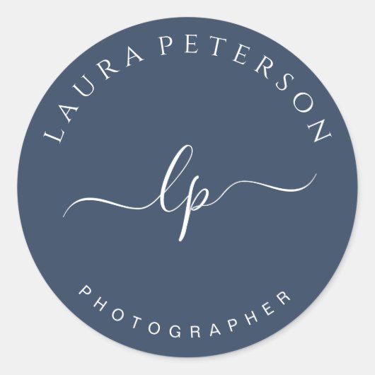 Elegant en eenvoudig handgeschreven script kalligr ronde sticker (Voorkant)