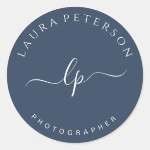 Elegant en eenvoudig handgeschreven script kalligr ronde sticker