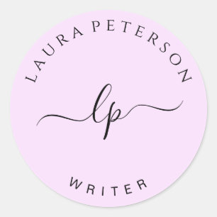 Elegant en eenvoudig handgeschreven script kalligr ronde sticker