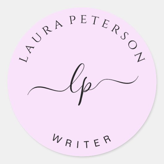 Elegant en eenvoudig handgeschreven script kalligr ronde sticker (Voorkant)