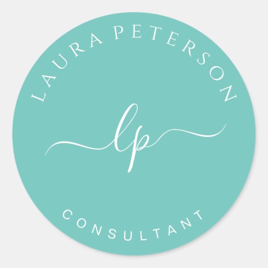 Elegant en eenvoudig handgeschreven script kalligr ronde sticker (Voorkant)