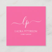 Elegant en eenvoudig handgeschreven script kalligr vierkante visitekaartje (Voorkant)
