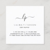 Elegant en eenvoudig handgeschreven script kalligr vierkante visitekaartje (Achterkant)